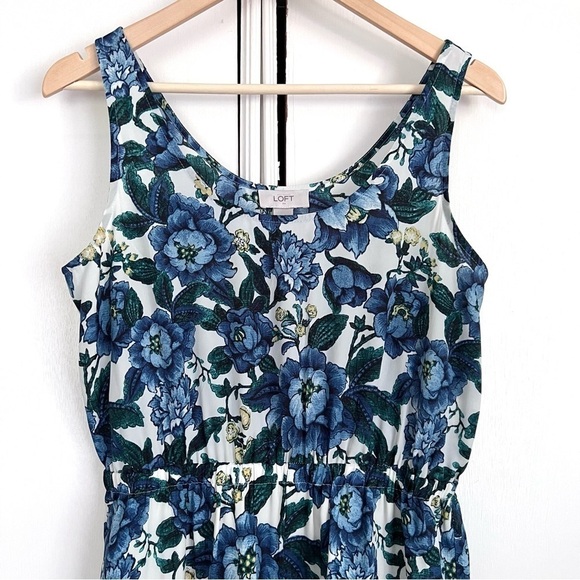Ann‎ Taylor LOFT Blue Floral Summer Sundress Size 2 - Picture 2 of 6
